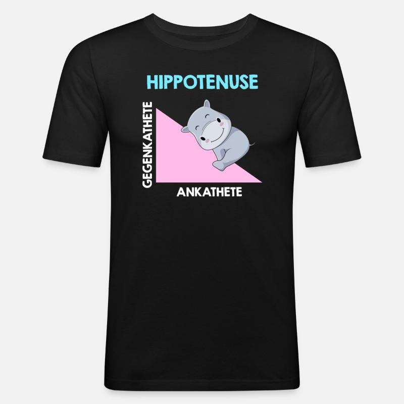 Hippotenuse Algebra Analysis - Männer Slim Fit T-Shirt - Schwarz