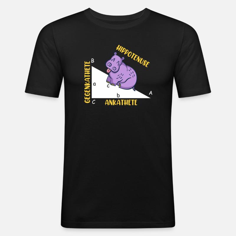 Hippotenuse Mathe - Männer Slim Fit T-Shirt - Schwarz