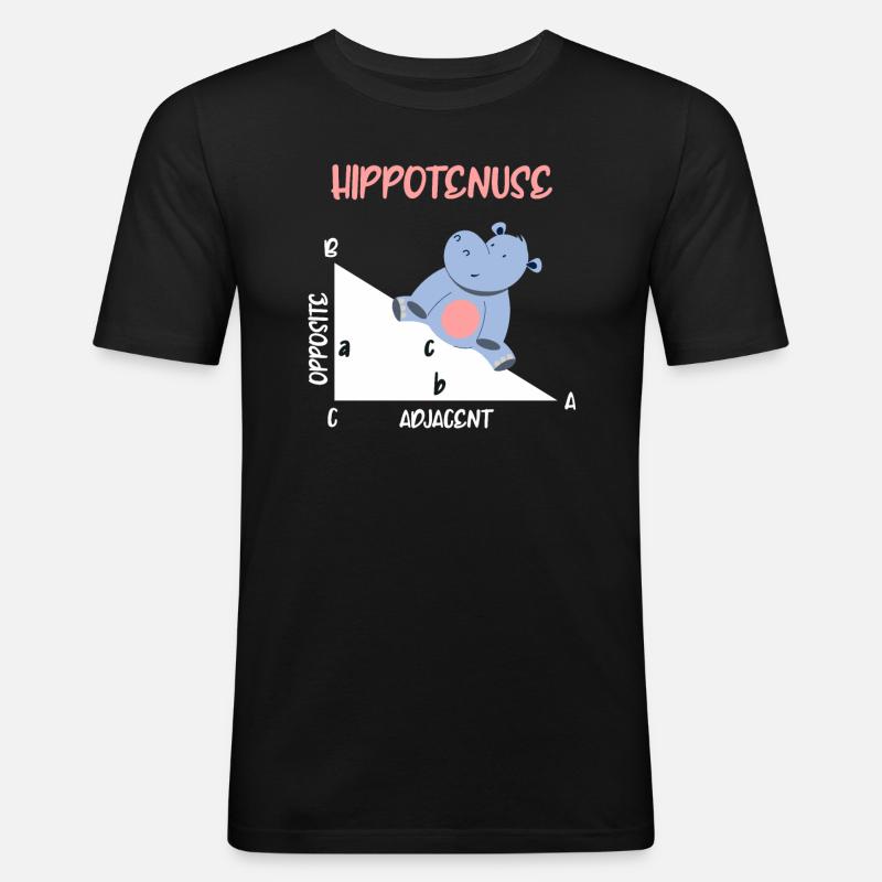 Mathematician Hippotenuse Hippo Triangle - Men's Slim Fit T-Shirt - black