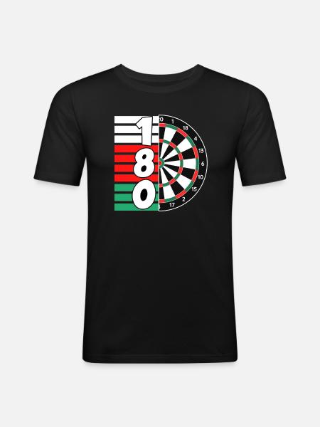 Dart Dart 180 Point 180 Dart - Herre Slim Fit T-Shirt - sort