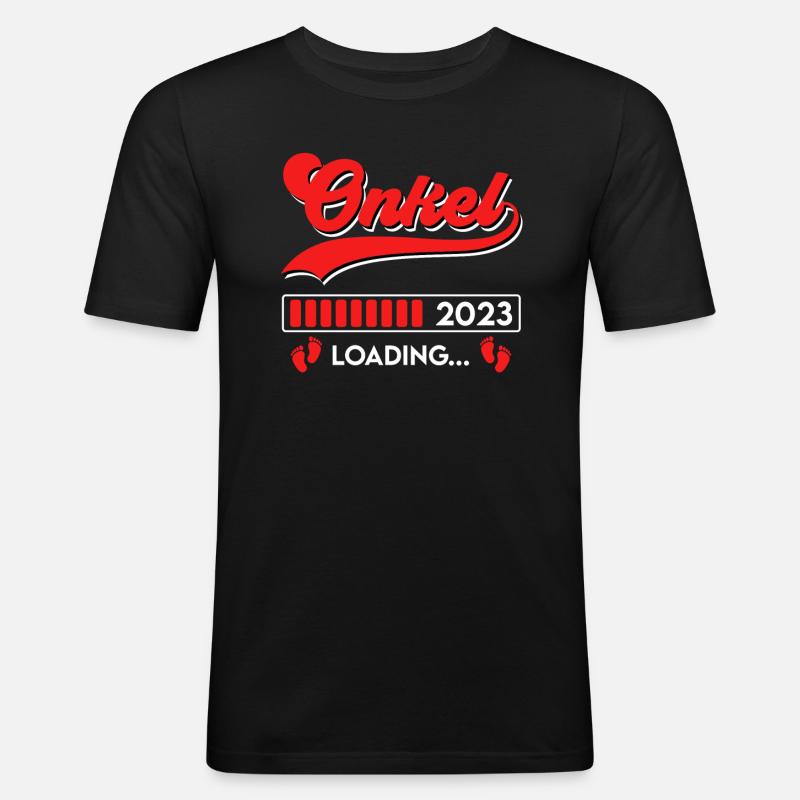 Onkel 2023 loading Onkel - Männer Slim Fit T-Shirt - Schwarz