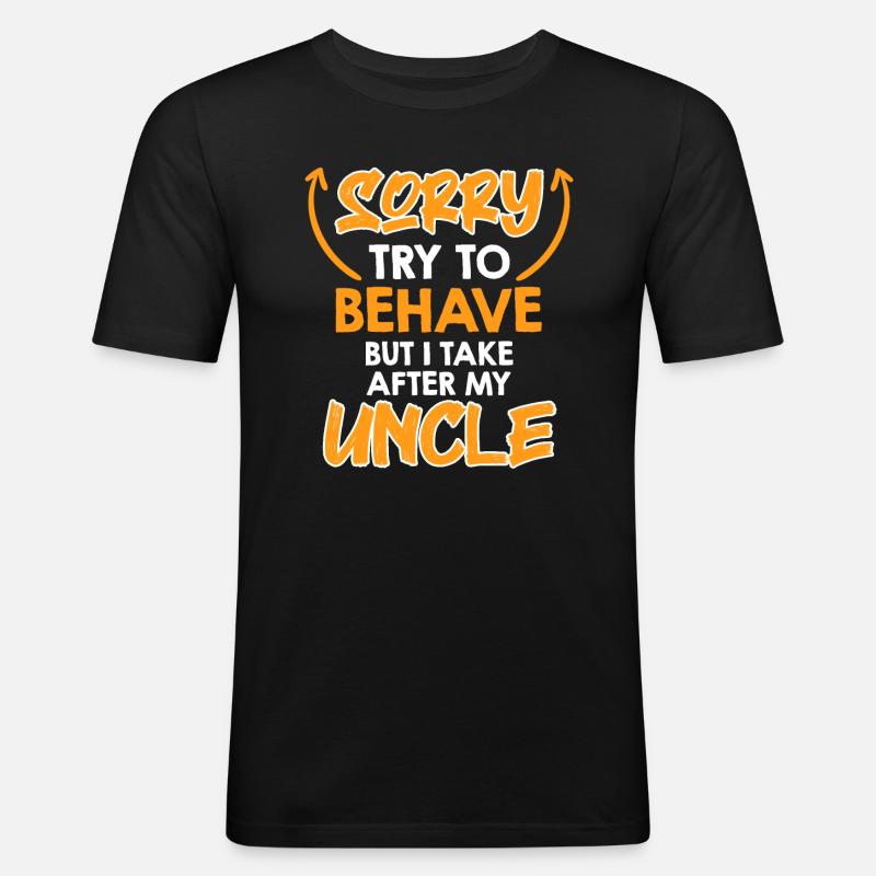 Versuche mich zu benehmen - Männer Slim Fit T-Shirt - Schwarz
