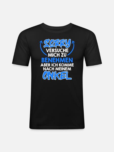 Try to behave me - Men's Slim Fit T-Shirt - black