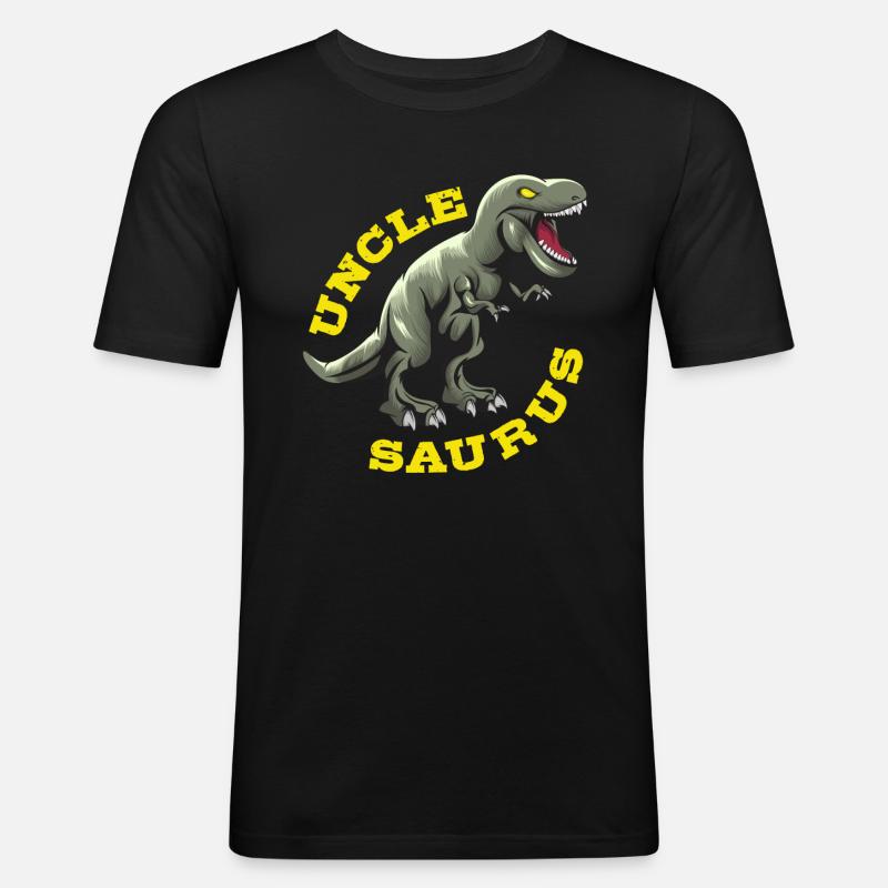 Onkel Saurus - Männer Slim Fit T-Shirt - Schwarz