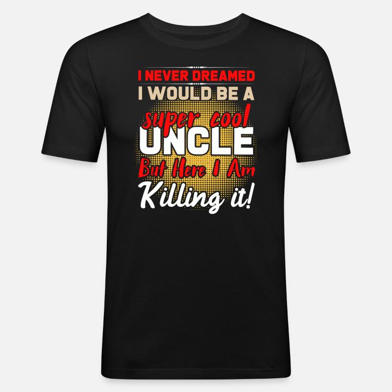 Super cooler Onkel - Männer Slim Fit T-Shirt - Schwarz