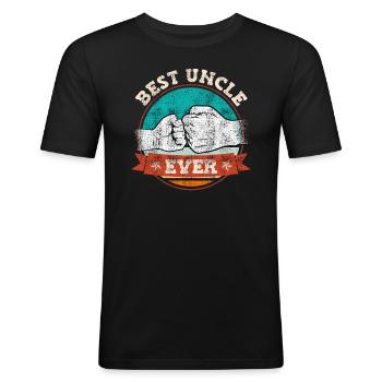 Best Uncle Ever - Men's Slim Fit T-Shirt - black - Front - Nik (191cm)