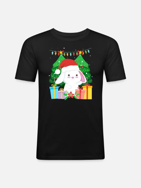 Cute Haase Christmas Tree - Men's Slim Fit T-Shirt - black