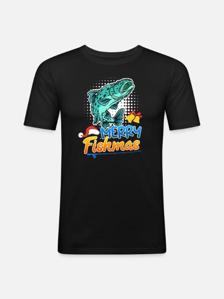 Pêcheur Noël Noël - T-shirt près du corps Homme - noir