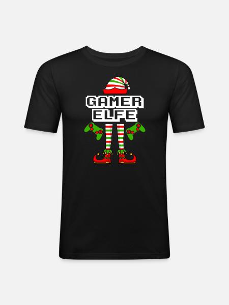 Gamer Elfe Gaming - Men's Slim Fit T-Shirt - black
