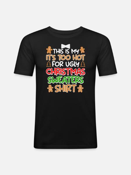 Merry Christmas Saying - Men's Slim Fit T-Shirt - black
