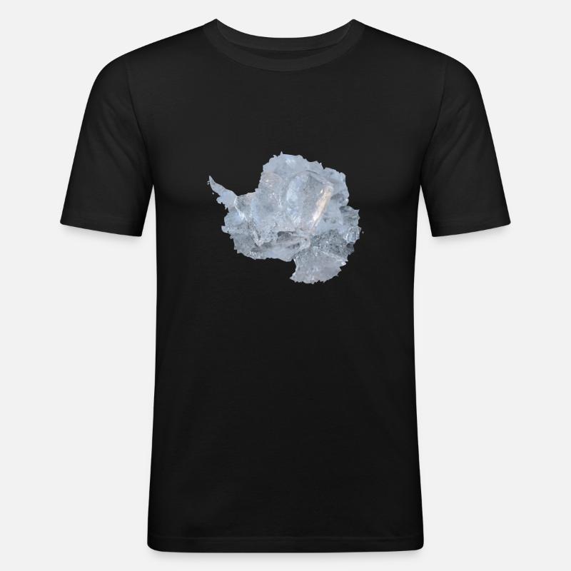 Antarktis - Männer Slim Fit T-Shirt - Schwarz