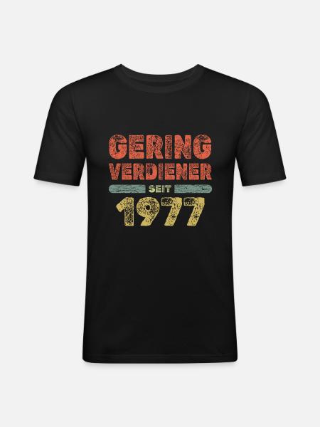 1977 1977 - Männer Slim Fit T-Shirt - Schwarz