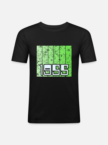 Born 1955 - Men's Slim Fit T-Shirt - black