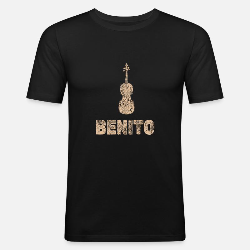 Bratsche Benito - Männer Slim Fit T-Shirt - Schwarz