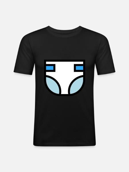 Windel Super süße Geschenkidee - Männer Slim Fit T-Shirt - Schwarz