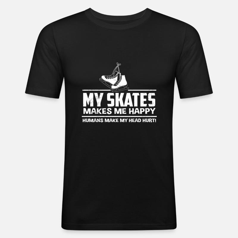 Eislaufen - Männer Slim Fit T-Shirt - Schwarz