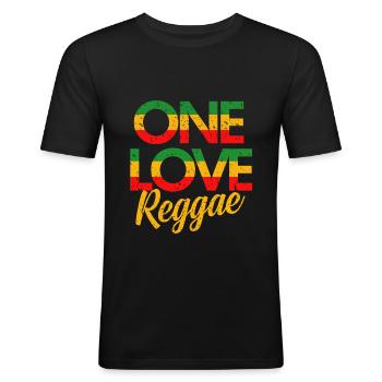 Reggae music lovers - Men's Slim Fit T-Shirt - black - Front - Nik (191cm)