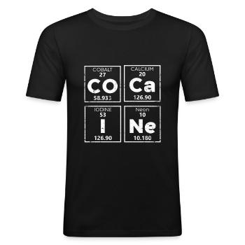 Éléments de cocaïne - T-shirt près du corps Homme - noir - Devant - Nik (191cm)