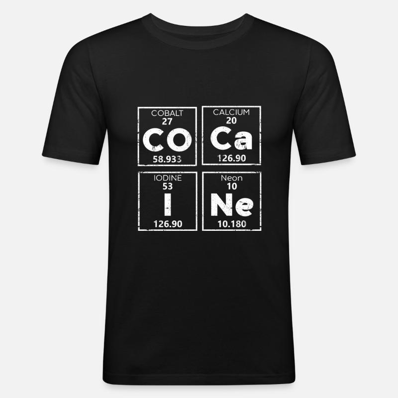 Elemente Kokain - Männer Slim Fit T-Shirt - Schwarz