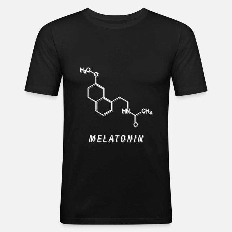 Melatonin-Formel - Männer Slim Fit T-Shirt - Schwarz