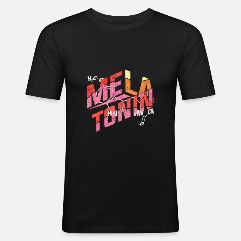 Melatonin-Formel - Männer Slim Fit T-Shirt - Schwarz