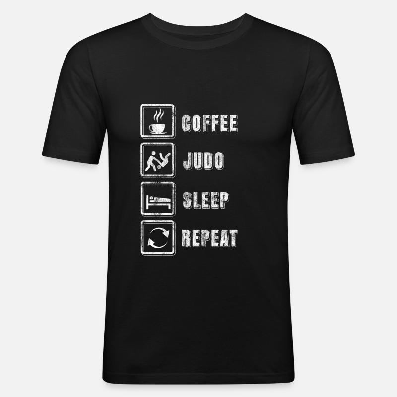 Judo-Kämpfer-Routine - Männer Slim Fit T-Shirt - Schwarz