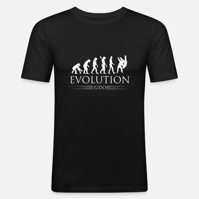 Judo-Kämpfer-Evolution - Männer Slim Fit T-Shirt - Schwarz