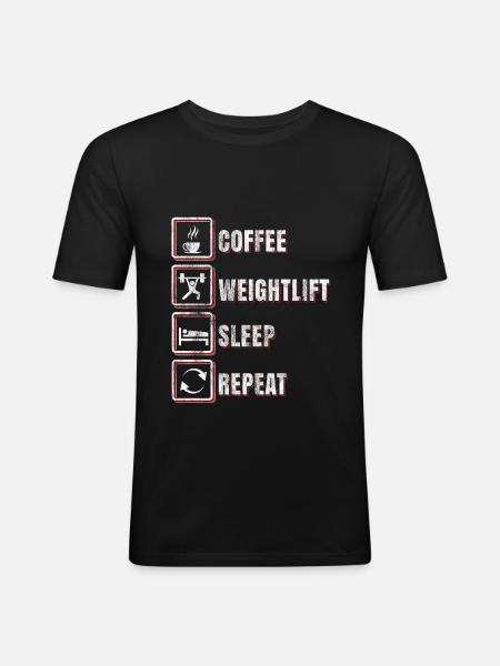 Weightlifting sport routine - Men's Slim Fit T-Shirt - black