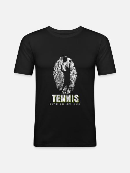 Tennis player DNA - Men's Slim Fit T-Shirt - black