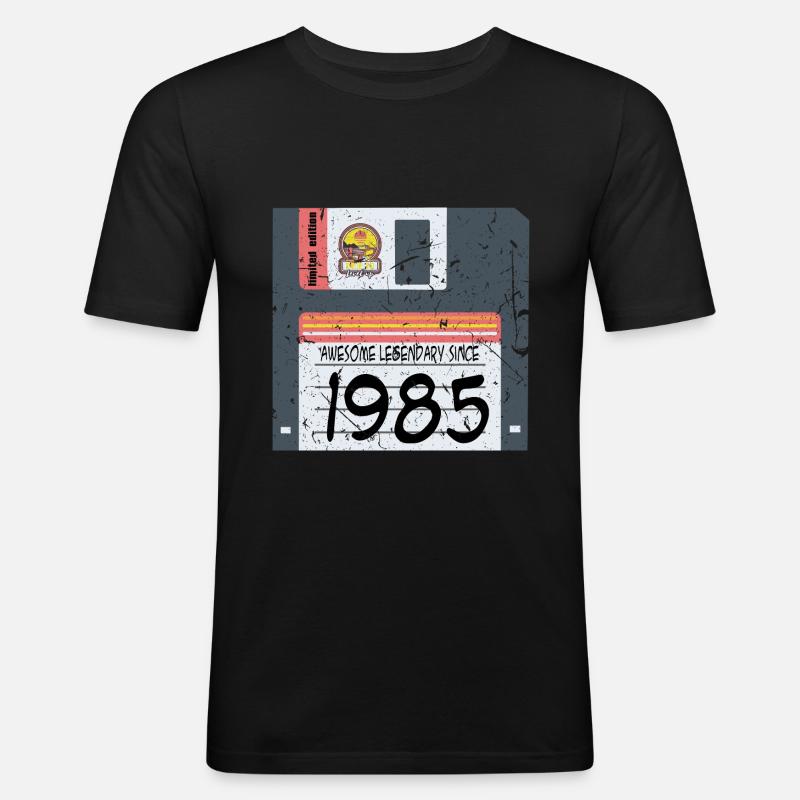 Nerd Geburtstag 1985 - Männer Slim Fit T-Shirt - Schwarz