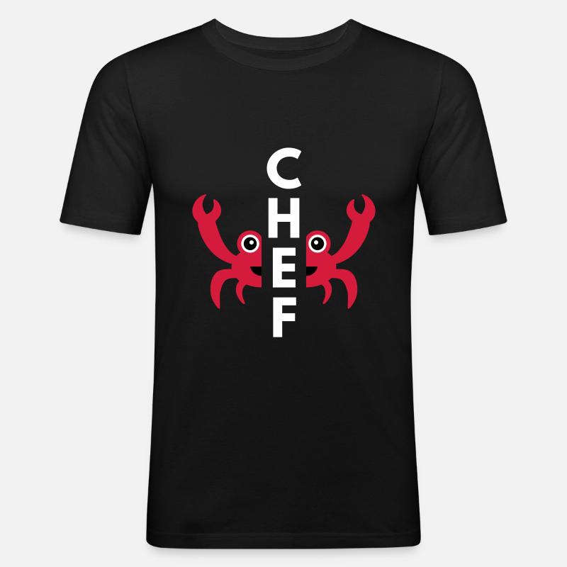 Chef (geteilte Krabbe) - Männer Slim Fit T-Shirt - Schwarz