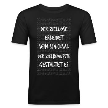 Ziellos Immanuel Kant Zitat Spruch Geschenk Idee - Männer Slim Fit T-Shirt - Schwarz - Vorne - Nik (191cm)