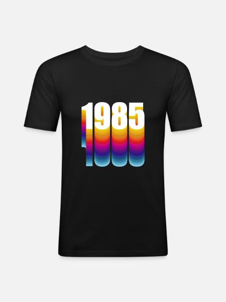 1985 - Men's Slim Fit T-Shirt - black