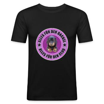 Dachshund - Dachshund - All for the Dachshund - Men's Slim Fit T-Shirt - black - Front - Nik (191cm)