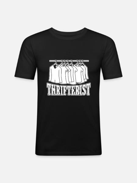 Thrift Shop Thrifterist Love Thrifting - Men's Slim Fit T-Shirt - black