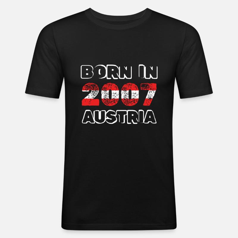 Austria 2007 - Männer Slim Fit T-Shirt - Schwarz