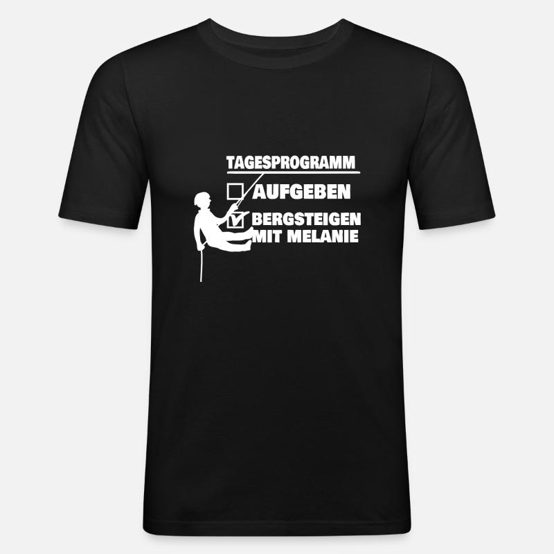 melanie - Männer Slim Fit T-Shirt - Schwarz