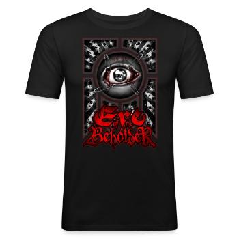 L’œil du spectateur - T-shirt près du corps Homme - noir - Devant - Nik (191cm)