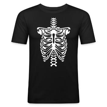 Rib Cage skeleton - Men's Slim Fit T-Shirt - black - Front - Nik (191cm)