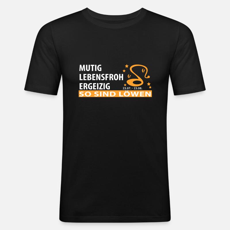Sternzeichen Löwe - Eigenschaften - Männer Slim Fit T-Shirt - Schwarz