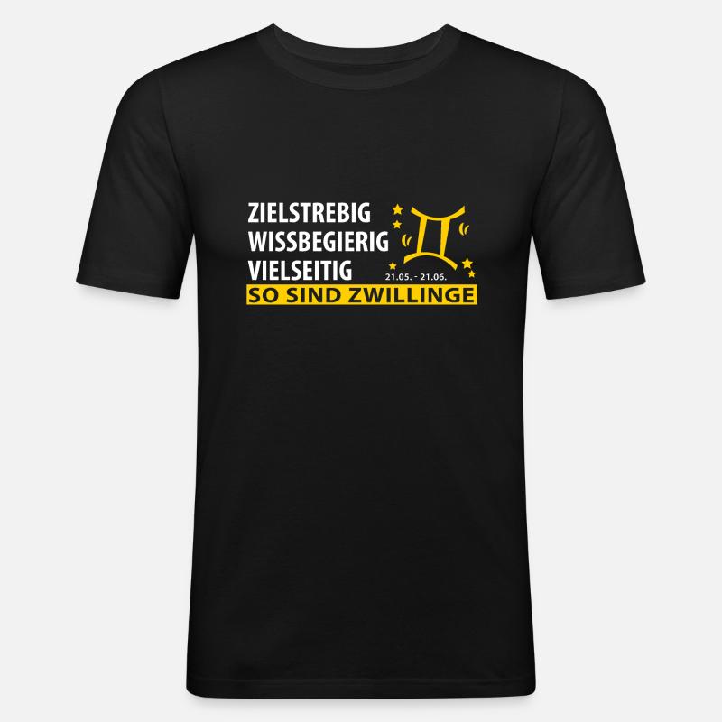 Sternzeichen Zwilling - Eigenschaften - Männer Slim Fit T-Shirt - Schwarz