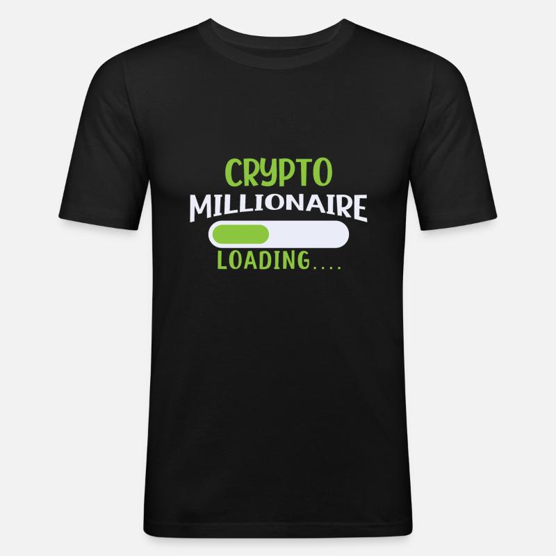 Krypto Bitcoin Bitcoins Crypto Blockchain - T-shirt près du corps Homme - noir