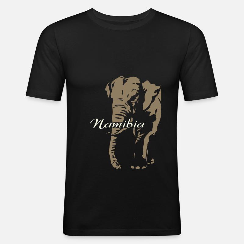 Namibia - Elephant - Elefant - Männer Slim Fit T-Shirt - Schwarz