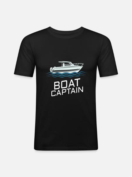 BOATING: Boat Captain - Männer Slim Fit T-Shirt - Schwarz