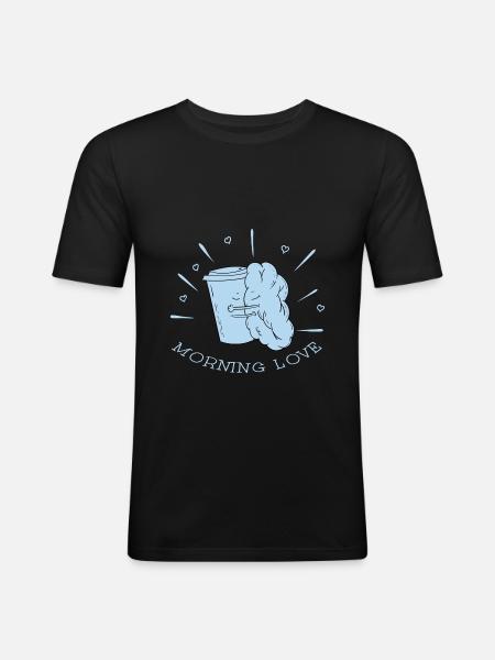 morning love 0 - Men's Slim Fit T-Shirt - black
