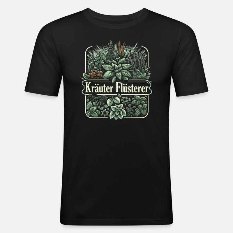 Kräutergarten - Männer Slim Fit T-Shirt - Schwarz