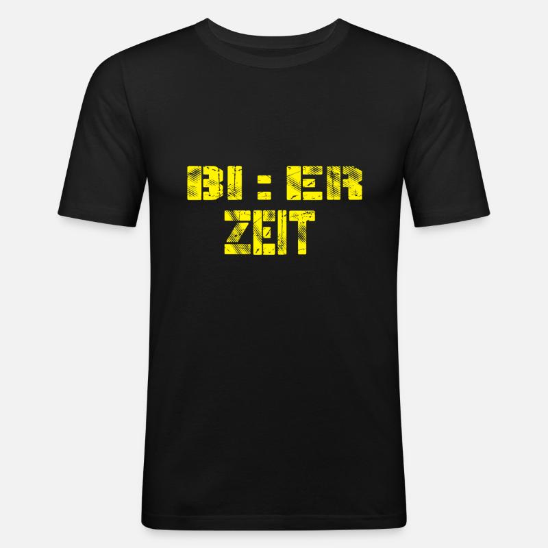 Bier Biertrinker Bier trinken Bierzeit - Männer Slim Fit T-Shirt - Schwarz