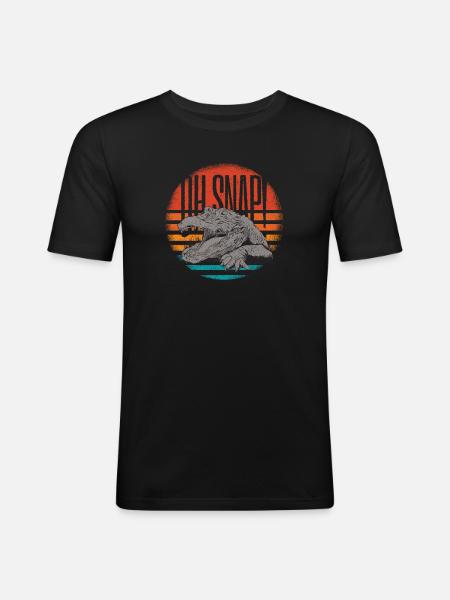 Tierreptil-alligator-illustration Oh Snap - Männer Slim Fit T-Shirt - Schwarz