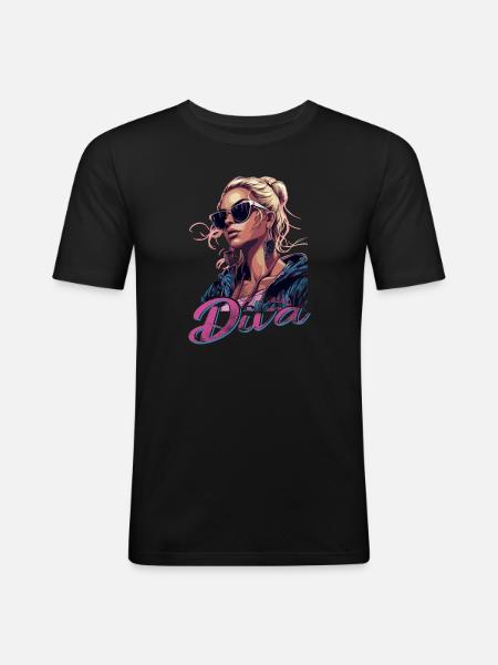 Shine radiantly exclusive diva - Men's Slim Fit T-Shirt - black