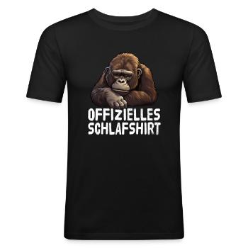 Chemise de nuit officielle Gorilla - T-shirt près du corps Homme - noir - Devant - Nik (191cm)